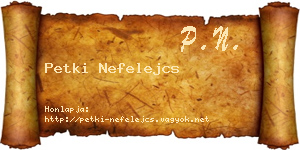 Petki Nefelejcs névjegykártya